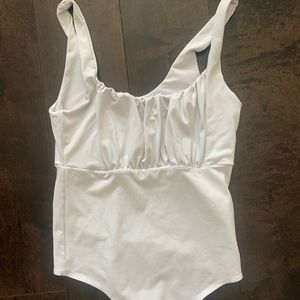 Abercrombie & Fitch white tank top bodysuit size small